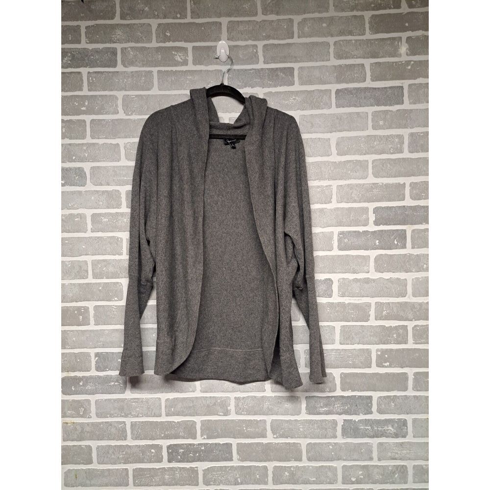 Aqua Cashmere Womens Gray Open Cardigan Knit  Hoddie 100‎ % Cashmere Size Medium